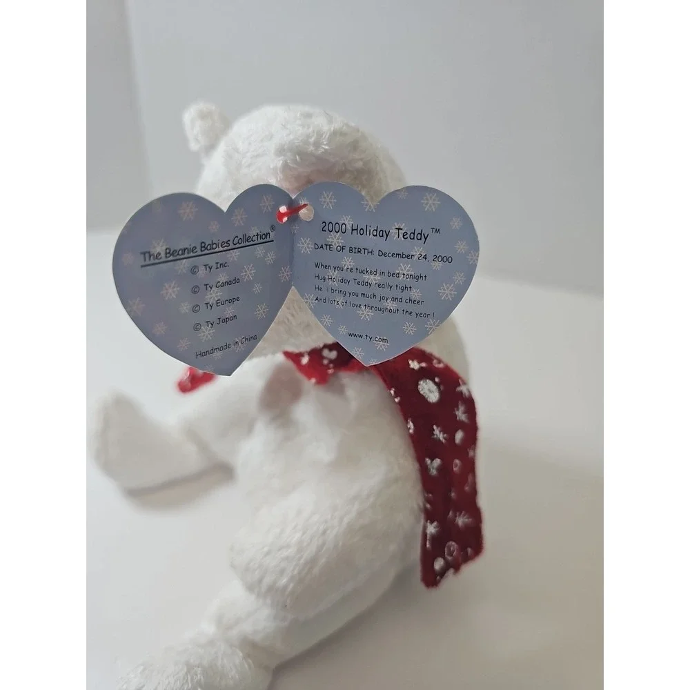 RARE‎ 2000 Holiday Teddy TY Beanie Baby Good Condition Retired 2000s